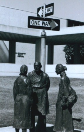 Statue outside the Scott Theater and Modern Art Museum